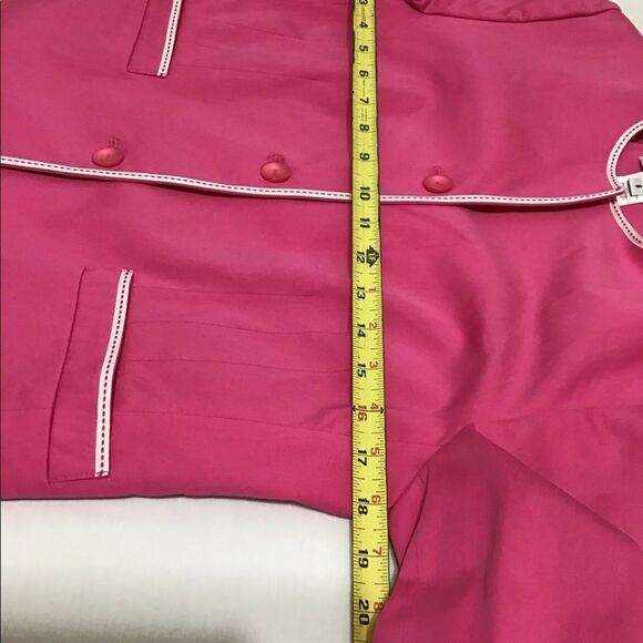 Pendleton Pink Collarless Blazer Blossom & Butterflies Stretch Button Down New - Picture 6 of 10
